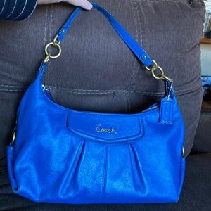 Coach blue leather bag